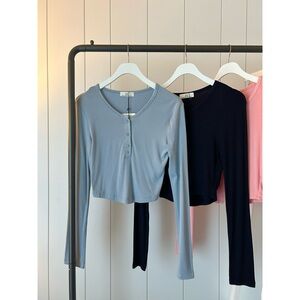 Stylish Women's Long Sleeve Crop Tops